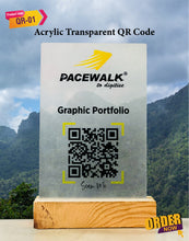 Acrylic QR Stand With Wooden Base | QR-01